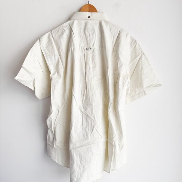 Gant USA Ivory Cotton Short Sleeve Washer Twill Button Down Shirt 2X BIG - Picture 4 of 8
